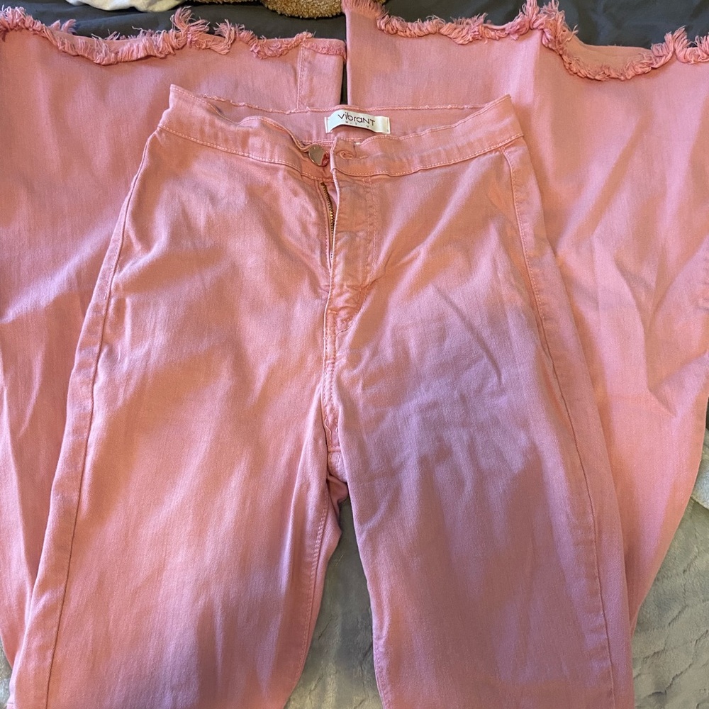Fashion nova pink flare jeans